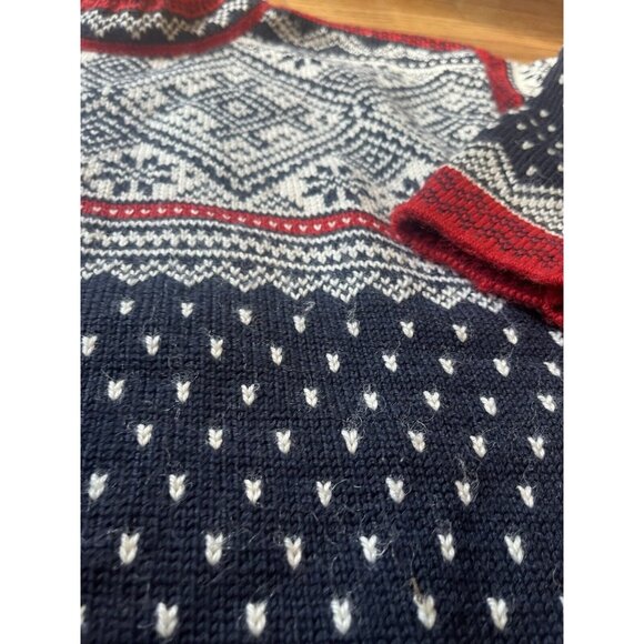 Vintage Dale of Norway Sweater Womans One Size Wool Red White Pull Over Winter - Picture 2 of 11